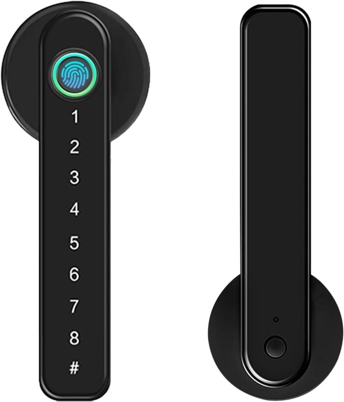 KASTWAVE Fingerprint Door Lock keyless Entry Door Lock with USB Charging and keypad biometric Door Lock Smart Door Handle Lock Suitable for bedrooms Offices and Other Private Spaces(Black)