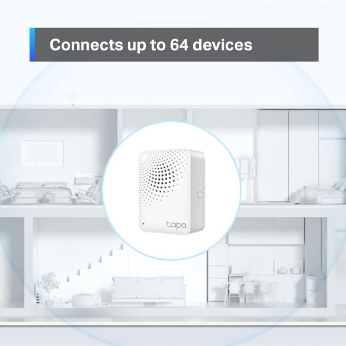 Tapo TP-Link Smart Hub with Built-in Chime, REQUIRES 2.4GHz Wi-Fi, Reliable Long-Range Connections with Sensors, Sub-1G Low-Power Wireless protocol, Connect with up to 64 smart devices. H100 - Image 6