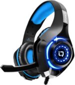 IQ TOUCH Wired PRO Gaming Headset with Microphone, Noise Reduction Earpads, Adjustable Headband, Remote Controller, 3.5mm Input Jack, Gaming Headphones Compatible with PS5, PS4, Smart Phone, Laptop