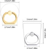 AIFUDA 6pcs Transparent Cell Phone Ring Holder, 360 Degree Rotation Finger Ring Grip Kickstand Compatible for Various Mobile Phones Smartphones, 3 Square & 3 Round Shape - Image 3