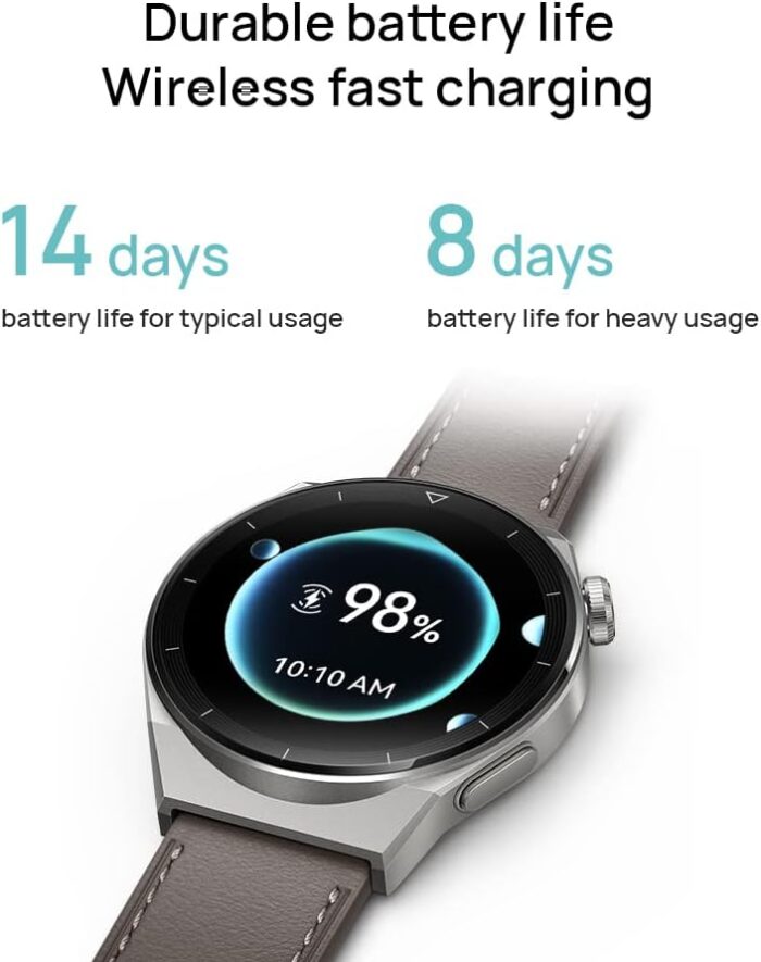 HUAWEI WATCH GT 3 Pro Smartwatch - Fitness Tracker and Health Monitor with Heart Rate, ECG & Blood Oxygen Monitoring - Long Lasting Battery Up to 2 Weeks - Sapphire Watch Dial - Bluetooth - 46" Black - Image 10