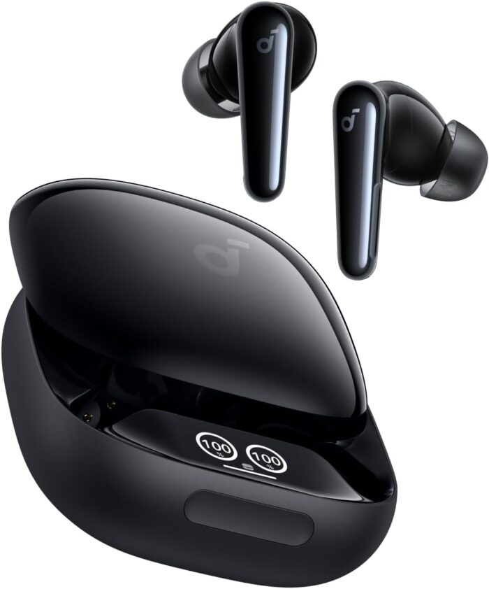 soundcore Liberty 4 Pro by Anker, Noise Cancelling Wireless Earbuds, 7-Sensor and Real-Time Adaptive Noise Cancelling, 2× Faster Charging, Studio-Level Hi-Fi Music, Clear Calls with 9 Mics and AI