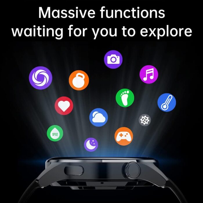 FILIEKEU Men Women Smart Watch Bluetooth Calls Heart Rate Sleep Monitor Steps Mens Smart Watch IP67 Waterproof Fitness Tracker Casual Black Stainless Steel Smart Watches for Android iOS - Image 7