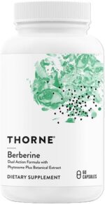 THORNE Berberine - Dual Action Formula with Phytosome Plus Botanical Extract - Support Heart Health, Immune System, Healthy GI, Cholesterol - Gluten-Free, Dairy-Free - 60 Capsules - 30 Servings