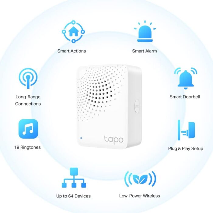 Tapo H100 Smart Hub with Chime, Works with Tapo Doorbell Camera, Smart Switch, Button and Sensor,Whole-Home Coverage,Connect Up to 64 Devices,19 Ringtones,Energy-Efficient, Quick and Easy Setup - Image 2
