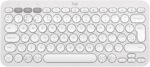 Logitech Pebble Keys 2 K380s, Multi-Device Bluetooth Wireless Keyboard with Customizable Shortcuts, Slim and Portable, Easy-Switch for Windows, macOS, iPadOS, Android, Chrome OS, US Intl Layout- White