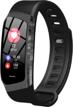Fitness Tracker with 24/7 Heart Rate Sleep Blood Oxygen Monitor, IP67 Waterproof Smart Watch, 0.96'' Touch Color Screen, Step Counter Health Activity Trackers for Women Men (Black)