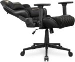 Cougar Armor One V2 Gold F Gaming Chair, Woven Fabric Surface, 4D Folding Armrests, 155° Reclining, Piston Lift Height Adjustment, Up to 120 kg Weight Support - Black & Gold - Image 3