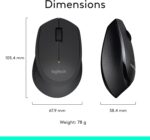 Logitech MK345 Wireless Keyboard and Mouse Combo, Full-Sized Keyboard with Palm Rest, Right-Handed Mouse, 2.4 GHz Wireless USB Receiver, Compatible with PC, laptop, Arabic Layout - Black - Image 10
