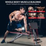 Gluckluz Adjustable Weight Bench Foldable Exercise Workout Utility Bench with 150KG Large Capacity & Elastic Ropes for Home Gym Full Body Fitness Strength Training Sit Up Flat Incline Decline - Image 4