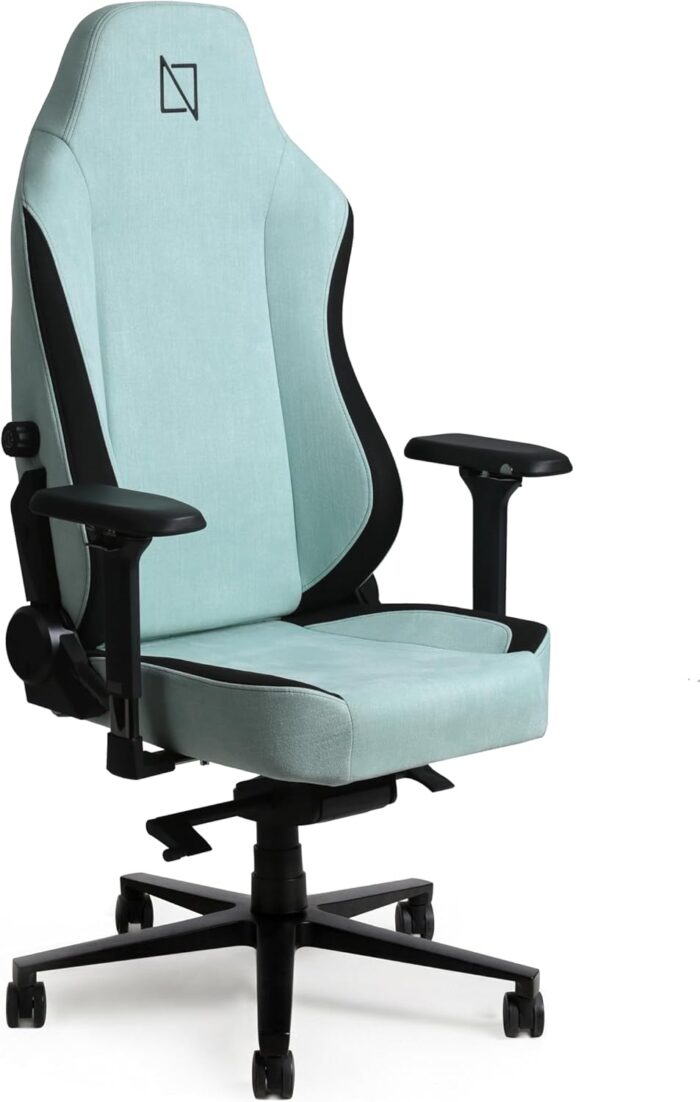 APEX SoftFabric Chair, Premium Ergonomic Gaming Chair with Memory Foam Pillows, Magnetic Headrest & Integrated Lumbar Support By NAVO (SOFT FABRIC - M, MINT GREEN) - Image 8