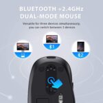 iClever Bluetooth Keyboard and Mouse Set DK03, Rechargeable Dual-Mode (Bluetooth + 2.4G) Wireless Keyboard and Mouse Set, Ultra-Slim Multi-Device Keyboard for Mac, iPad, Apple, Android, Win,Grey Black - Image 5