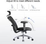 SIHOO M18 Ergonomic Desk Chair, Swivel Chair With Adjustable Lumbar Support, Headrest And Armrest, Height Adjustment and Rocker Function, Back-Friendly Office Chair, Load Capacity: up to 150 kg - Image 7