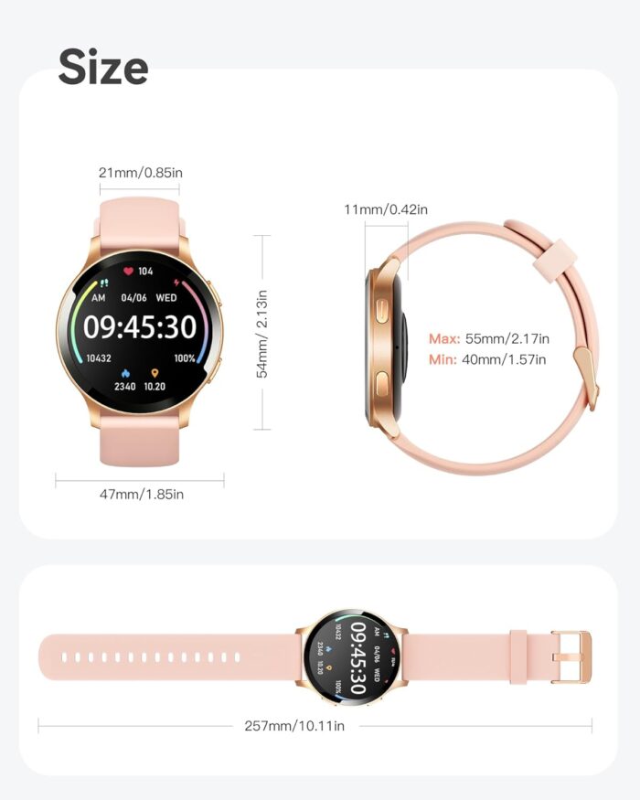 Parsonver Smart Watch for Women(Call Receive/Dial), 1.43" Smart Watch for Android iPhone Phones Fitness Tracker Watch with Sleep Health Monitor Calorie Step Tracking 100+ Sport Modes IP68 Waterproof - Image 9