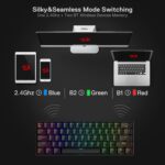 Redragon K530 Pro Draconic 60% Wireless RGB Mechanical Keyboard, Bluetooth/2.4Ghz/Wired 3-Mode 61 Keys Compact Gaming Keyboard w/100% Hot-Swap Socket, Free-Mod Plate Mounted PCB & Tactile Brown Switch - Image 4