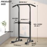 SPNOR Power Tower Pull Up Bar Station, Multi-Function Adjustable Height Dip Station for Home Gym Workout, Heavy Duty Strength Training Fitness Equipment, Pull Up Stand - Image 4