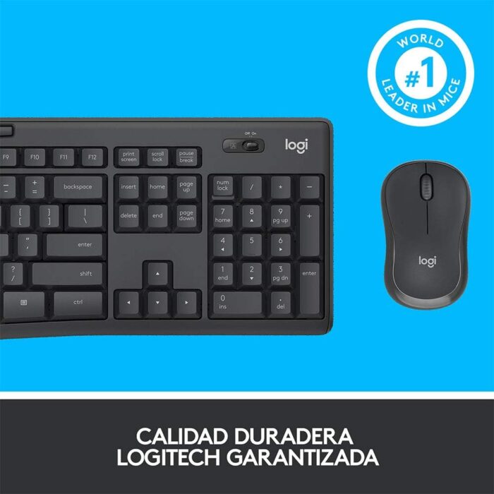 Logitech MK295 Silent Wireless Keyboard Mouse Set Combo (Black) - Image 8