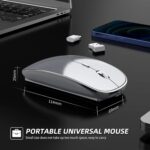 Halpilt Wireless Mouse Chargeable Portable Silent USB and Type-C Dual Mode Wireless Mouse 3 Adjustable DPI for Laptop, Mac, MacBook, Android, PC (Q23S Black) (Grey) - Image 5