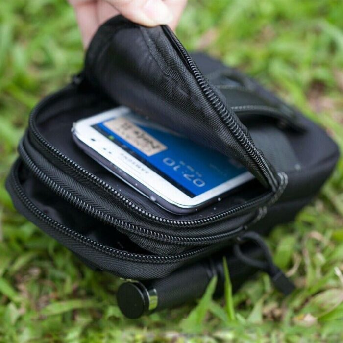 COOLBABY Tactical Pouch Waist Bag Utility Belt Mobile Phone Pouch EDC Case Organizer with Cellphone Holster for Cycling, Running, Hiking (Black) - Image 6