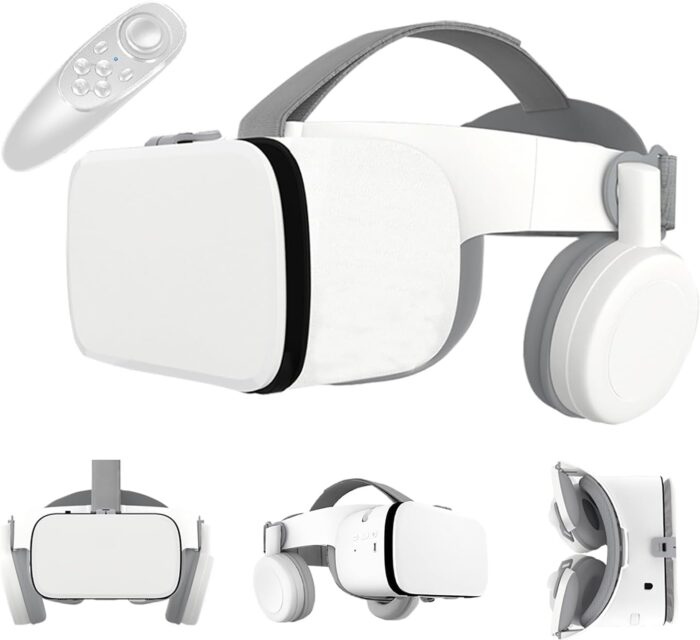 VR Glasses: 110° IMAX FOV Foldable VR Headsets with Remote for 4.7-6.2″ Phones (iOS & Android) – Ideal for Immersive Movies & Gaming