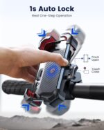JOYROOM Motorcycle Phone Mount, [1s Auto Lock][100mph Military Anti-Shake] Bike Phone Holder for Bicycle, [10s Quick Install] Handlebar Phone Mount, Compatible with iPhone, Samsung, All Cell Phone - Image 2
