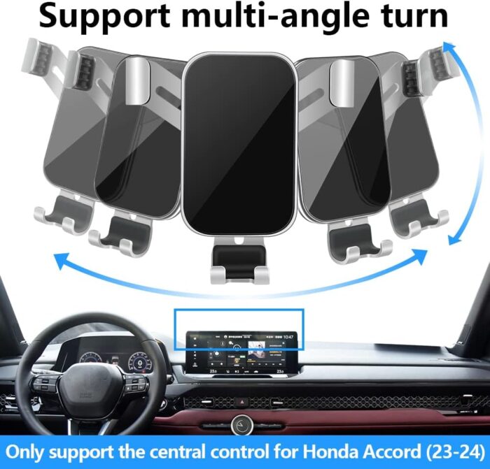 LUNQIN Car Phone Holder for Honda Accord 2023 2024 2025 Sport EX-L Sport-L Touring Hybrid 【 12.3 inch Screen 】 Auto Interior Accessories Best Cell Phones Mount Cellphone Mobile Cradle Charging Stand - Image 5