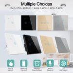 Makayuron WiFi Smart Wall Light Switch,Touch Switches, No Neutral Wire Required, Compatible with Alexa, APP Remote Control Touch Switch, Voice Control, No Hub Required (Black 4 Gang) - Image 3