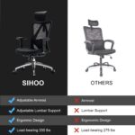 SIHOO M18 Ergonomic Desk Chair, Swivel Chair With Adjustable Lumbar Support, Headrest And Armrest, Height Adjustment and Rocker Function, Back-Friendly Office Chair, Load Capacity: up to 150 kg - Image 8