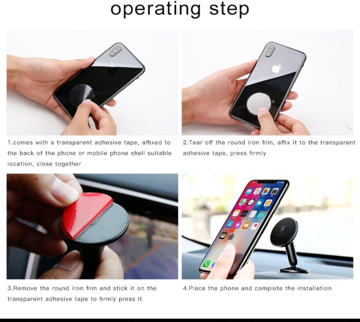 Baseus Magnetic Car Phone Holder for Dashboard, 360° Rotation Cell Phone Mount With Ultra Strong Magnet Compatible with iPhone 15 Pro Max, Samsung Galaxy S24 Ultra & More - Image 8