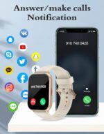RUIMEN Smart Watches for Women Men (Answer/Make Calls, 2 Bands Included), 1.8" Smartwatch for iOS/Android Phones, Fitness Tracker Heart Rate/Sleep Monitor Digital Watch Waterproof Milky White - Image 2