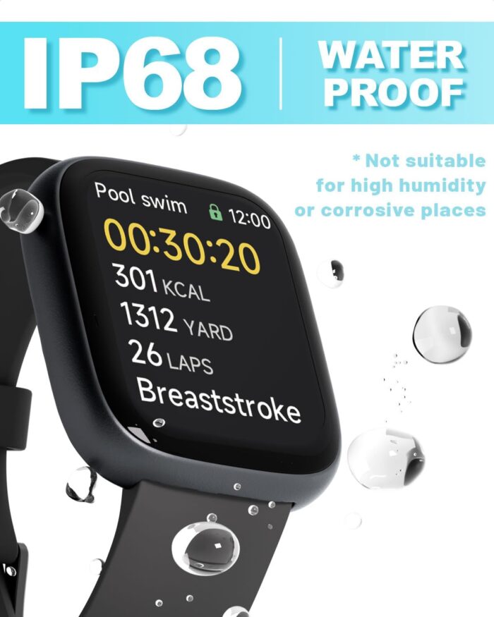 TOOBUR Smart Watch for Women Men, Alexa Built-in, Answer/Make Calls, 1.83" Fitness Tracker Watch with Heart Rate Monitor, Sleep Tracker, Pedometer, IP68 Waterproof Smartwatch Compatible Android iOS - Image 5