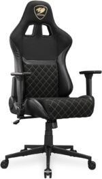 Cougar Armor One V2 Gold F Gaming Chair, Woven Fabric Surface, 4D Folding Armrests, 155° Reclining, Piston Lift Height Adjustment, Up to 120 kg Weight Support - Black & Gold - Image 8
