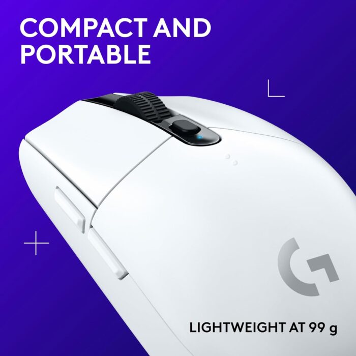 Logitech G305 Lightspeed Wireless Gaming Mouse, HERO Sensor, 12,000 DPI, Lightweight, 6 Programmable Buttons, 250h Battery Life, On-Board Memory, Compatible with PC / Mac - White - Image 7