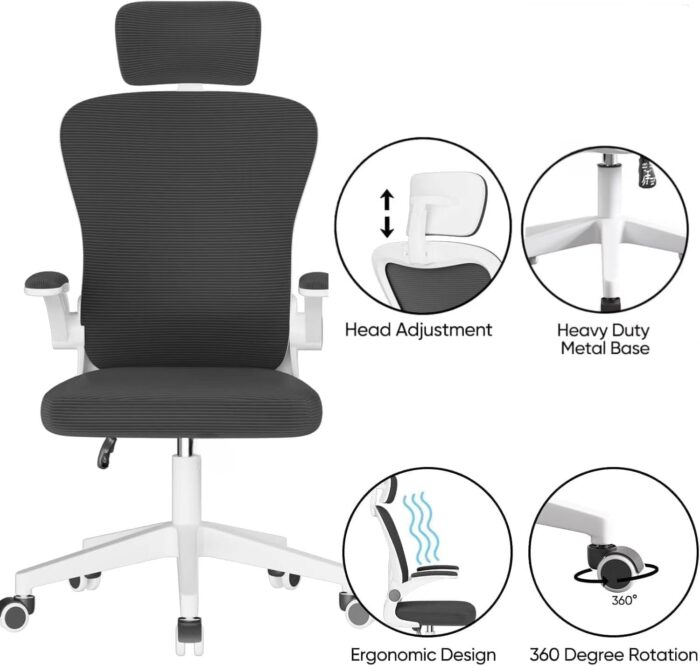 Gaming Chair, Computer Chair with Fabric，Office Chair with Armrest & Adjustable Seat, Ergonomic Video Game Chair with Neck and Massage Lumbar Support - Image 5