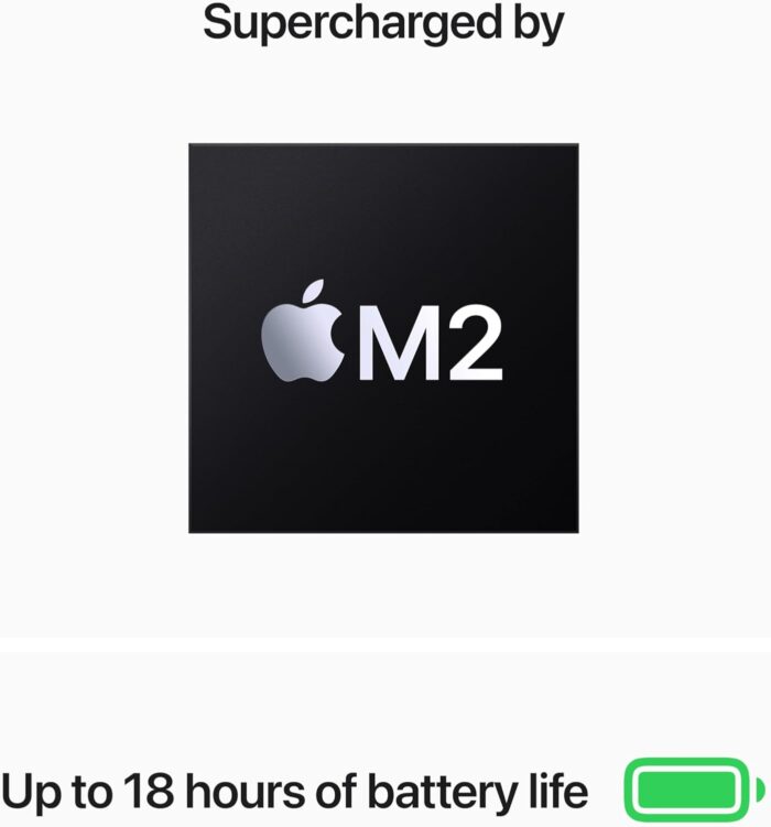 Apple MacBook Air 2022 laptop with M2 chip: 13.6-inch Liquid Retina display, 16GB RAM, 256GB SSD storage, backlit keyboard, 1080p FaceTime HD camera. Works with iPhone and iPad; Midnight - Image 3