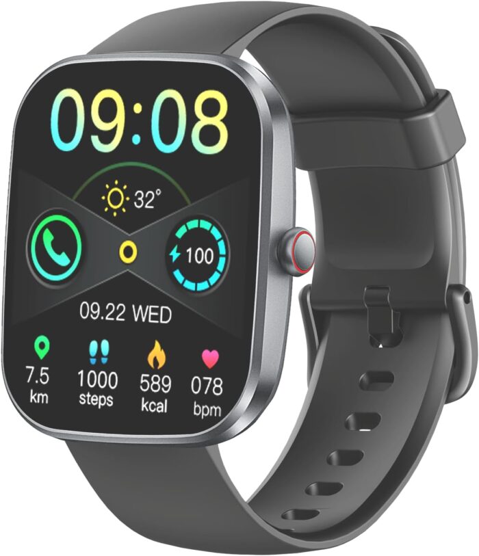 Smart Watch(Answer/Make Call), 1.91″ Smartwatch for Men Women, NEW Fitness Watch with 110+ Sport Modes, Fitness Activity Tracke with Pedometer/Sleep Monitor/Heart Rate/IP68 Waterproof, for Android iOS