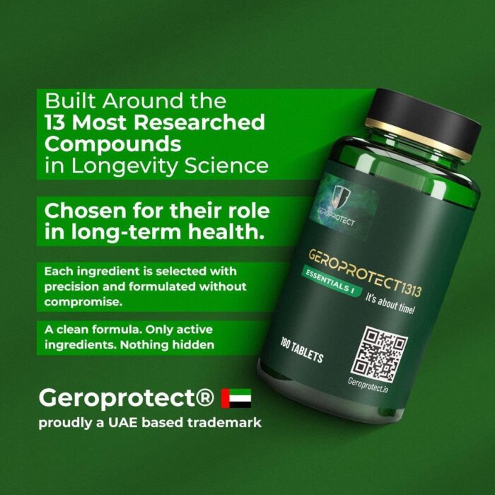 GEROPROTECT Essentials I – 13-in-1 Daily Wellness Supplement with NMN, Ca-AKG, Urolithin A, Quercetin & More | 180 Tablets | Supports General Well-Being & Cellular Nutrition - Image 2