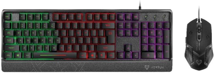 Vertux Orion Backlit Ergonomic Wired Gaming Keyboard & Mouse