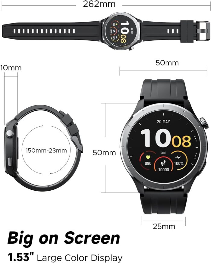 TRUEFREE Watch 1 Smart Watches for Men Women (Make/Answer Calls), 1.53" Fitness Tracker With Heart Rate SpO2 Sleep Stress Monitor 127 Sports Modes IP68 Waterproof, Smartwatch for iPhone Android Phones - Image 9