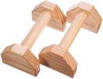 N/F 1 Pair Parallettes Gymnastics Calisthenics Handstand Bar Wooden Fitness Exercise Tools Training Gear Push-Ups Double Rod Stand