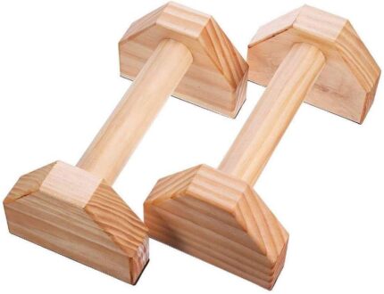 N/F 1 Pair Parallettes Gymnastics Calisthenics Handstand Bar Wooden Fitness Exercise Tools Training Gear Push-Ups Double Rod Stand