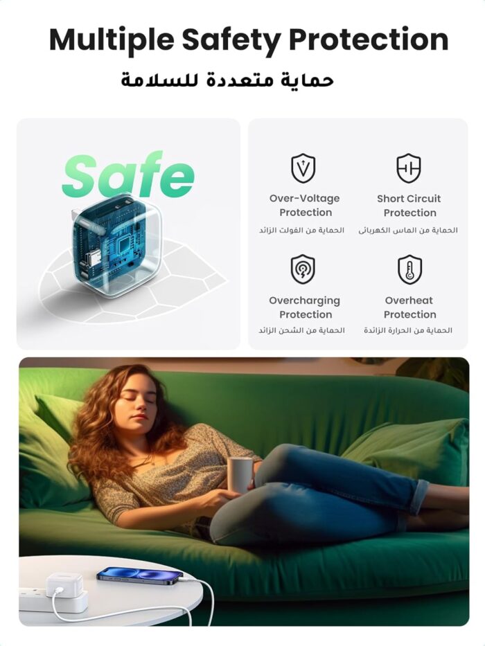 UGREEN iPhone 16 USB C Charger PD 20W Fast Type C Mobile Charger Adapter Plug Type C Universal Travel Adapter Compatible for iPhone 16 SE/16 Pro/16 Plus /16 Pro Max, 15/14 Series and More - Image 5