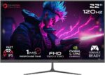 GAMEON GOES22FHD120IPS 22-Inch Full HD Monitor, 120Hz, 0.5ms, IPS Panel, HDMI 2.1, FreeSync, NVIDIA G-Sync Compatible, PS5 Supported,1920x1080 Resolution Ultra-Slim Design, Black