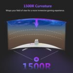 Z-EDGE 27-inch Curved Gaming Monitor - 16:9 Full HD 1920x1080, 300Hz Refresh Rate, 1ms Response Time, Frameless LED Display, AMD FreeSync Premium - DisplayPort & HDMI Ports UG27H White - Image 4