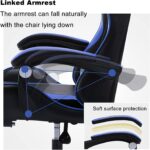 LIMOS Gaming Chair Office Chair, High Back Computer Chair with Footrest and Lumbar Support, Ergonomic Chair with 360°-Swivel (Black+Yellow) - Image 2