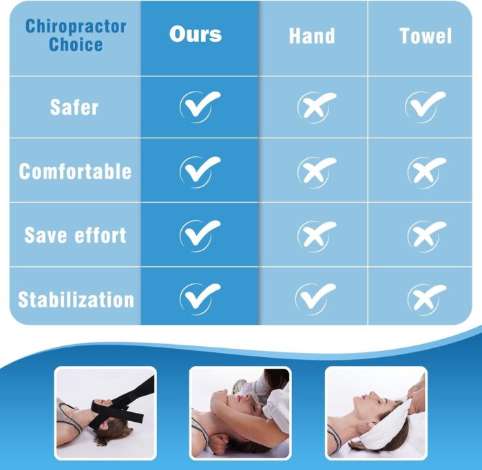 LCLALAY Neck Stretcher Strap & Cervical Traction Device, Spine Chiropractic Decompression Tool with Chin Belt, Neck Pain Relief and Physical Therapy Aid for Cervical Decompression (New Metal Pipe) - Image 2