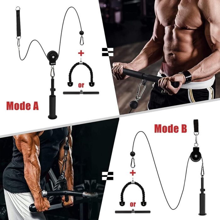 Funito Fitness LAT and Lift Pulley System, Dual Cable Machine(1.8M And 2.3M) with Upgraded Loading Pin for Triceps Pull Down, Biceps Curl, Back, Forearm, Shoulder-Home Gym Equipment - Image 3