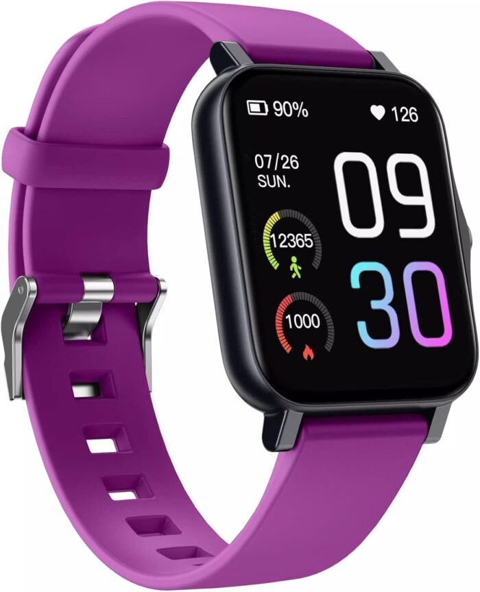 Smarties AE Stylish Smart Watch for Girls Boys Kids Teens Men Women with Blood Pressure Monitor Fitness Tracker Call and Message Notification (Purple) - Image 2