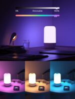 meross Smart Lamp, Wi-Fi Table Lamp Compatible with Apple HomeKit Alexa Google Home, Bedside Touch Lamp RGBWW Colour Voice Remote app Control (2.4GHz Wi-Fi Only), 1 Count (Pack of 1) - Image 4