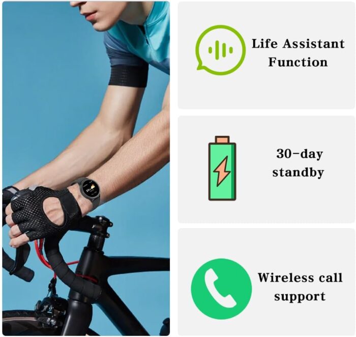 little meatball Fitness Tracker Smartwatch for Women, 1.27 Inch, 400+ Watch Faces, Calls, Female Health Tracking, 70+ Sport Modes, Heart Rate Monitor, iPhone & Android Compatible (Starlight) - Image 6